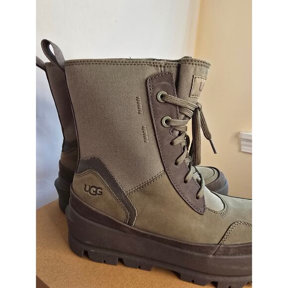 UGG Lug Combat Boots Moss Green Lace up Sz 7.5 - Picture 8 of 10